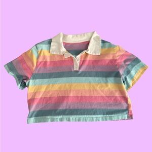 pastel multicolor crop top